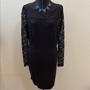 BB Dakota Black Sheath Dress with Long Sleeves